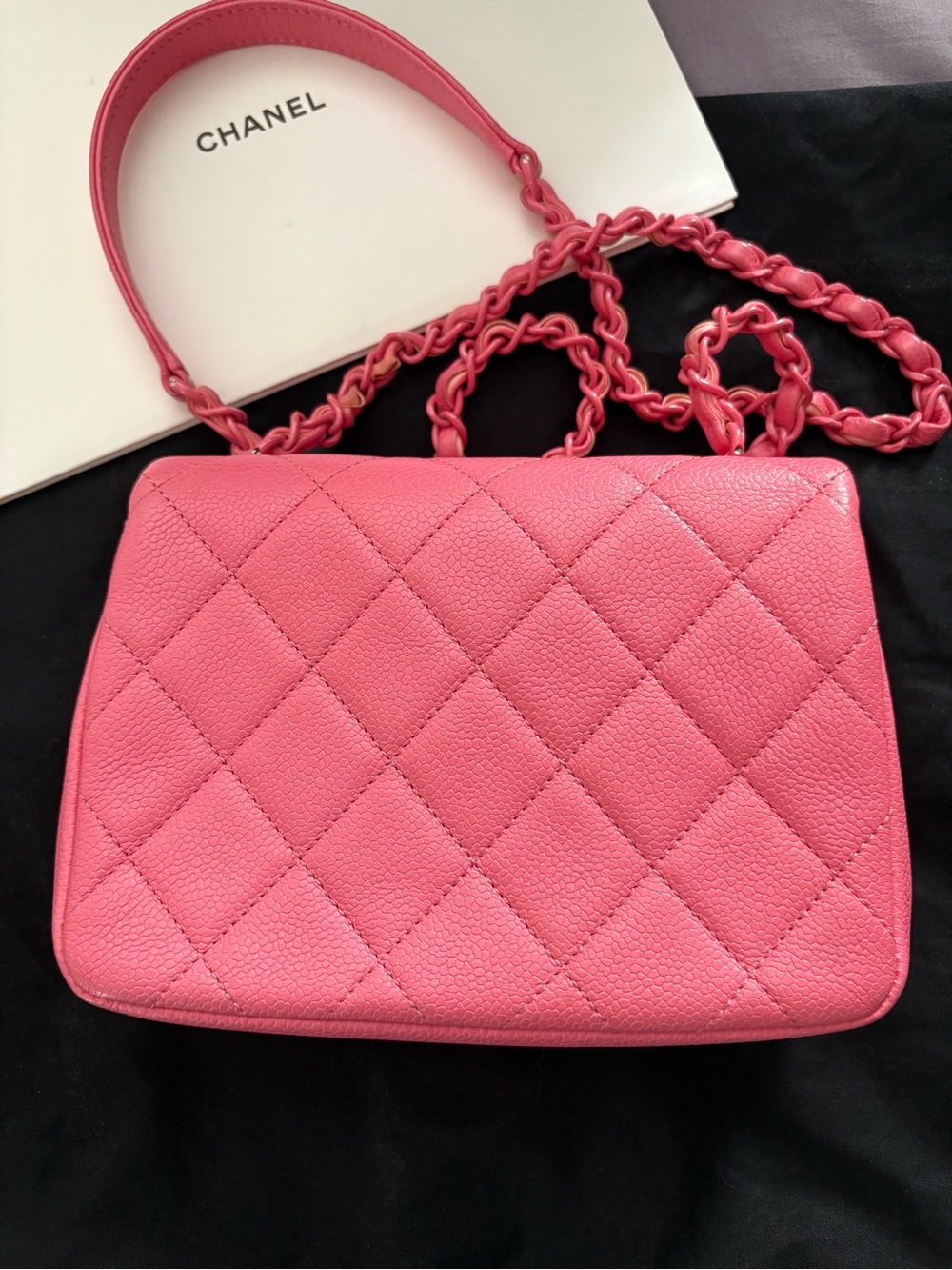 CHANEL Caviar Quilted Mini Incognito Square Flap Pink GUC - Picture 4 of 13